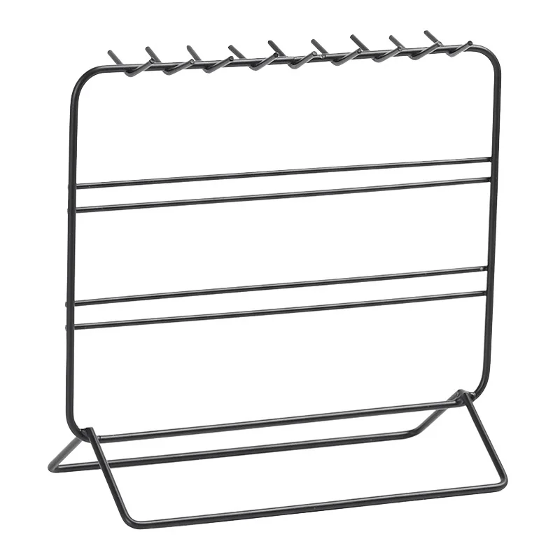 

Jewelry Storage Rack With Hook And Loop Wrought Iron Storage Display Rack Stand Showcase Necklace Earrings Decoration