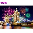 Полноразмерная Алмазная 5D картина сделай сам с изображением лондонского моста ночного видения фейерверка Алмазная вышивка крестиком Стразы мозаичный Декор