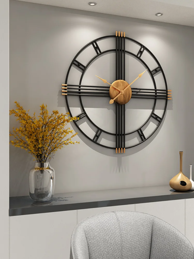 Reloj de pared Simple de hierro forjado de estilo europeo, relojes para...