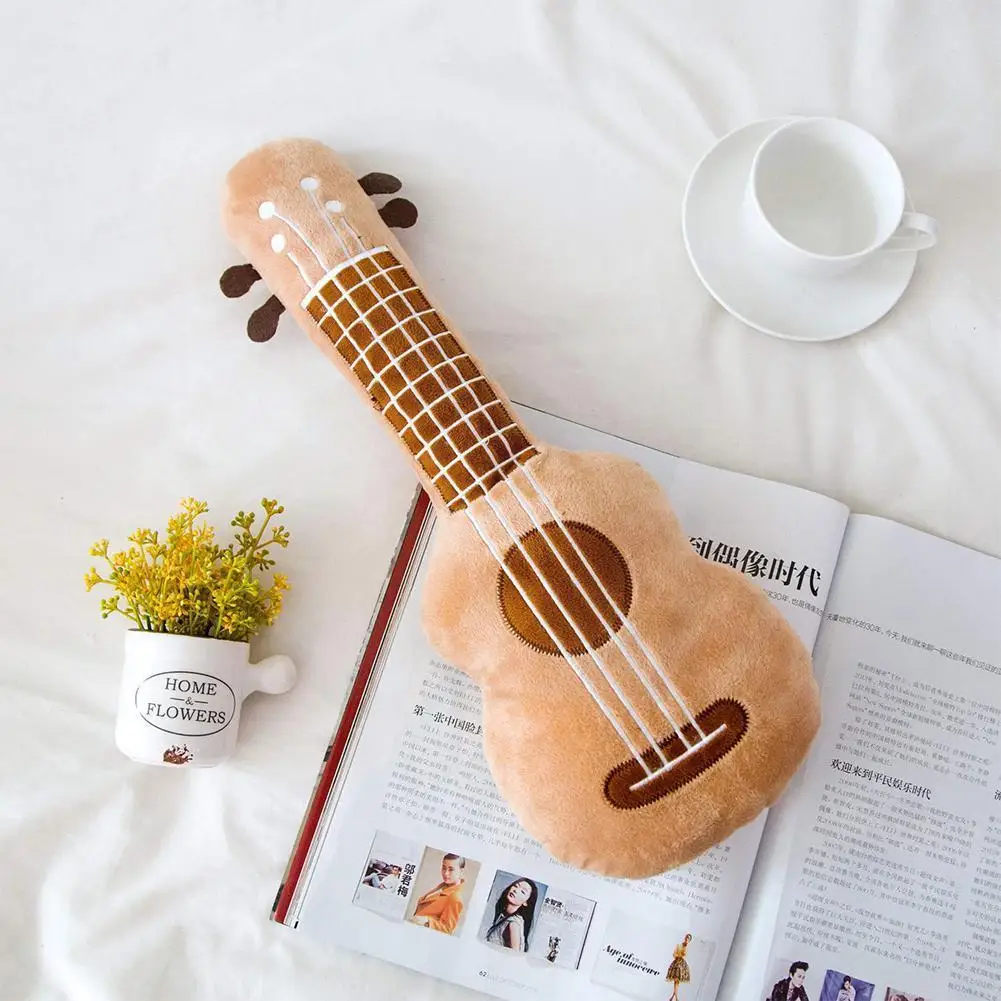

Guitar Pillow Stuffed Plush Musical Instrument Toy Ukulele Kids Toys Birthday Gift For Boy A2h4