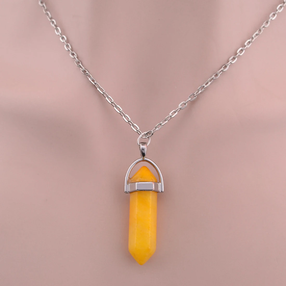 

Bullet Crystal Necklace Natural Stone Personality Pendant Necklace Charm Pendants Creativity Fashion Jewelry High Qualiety