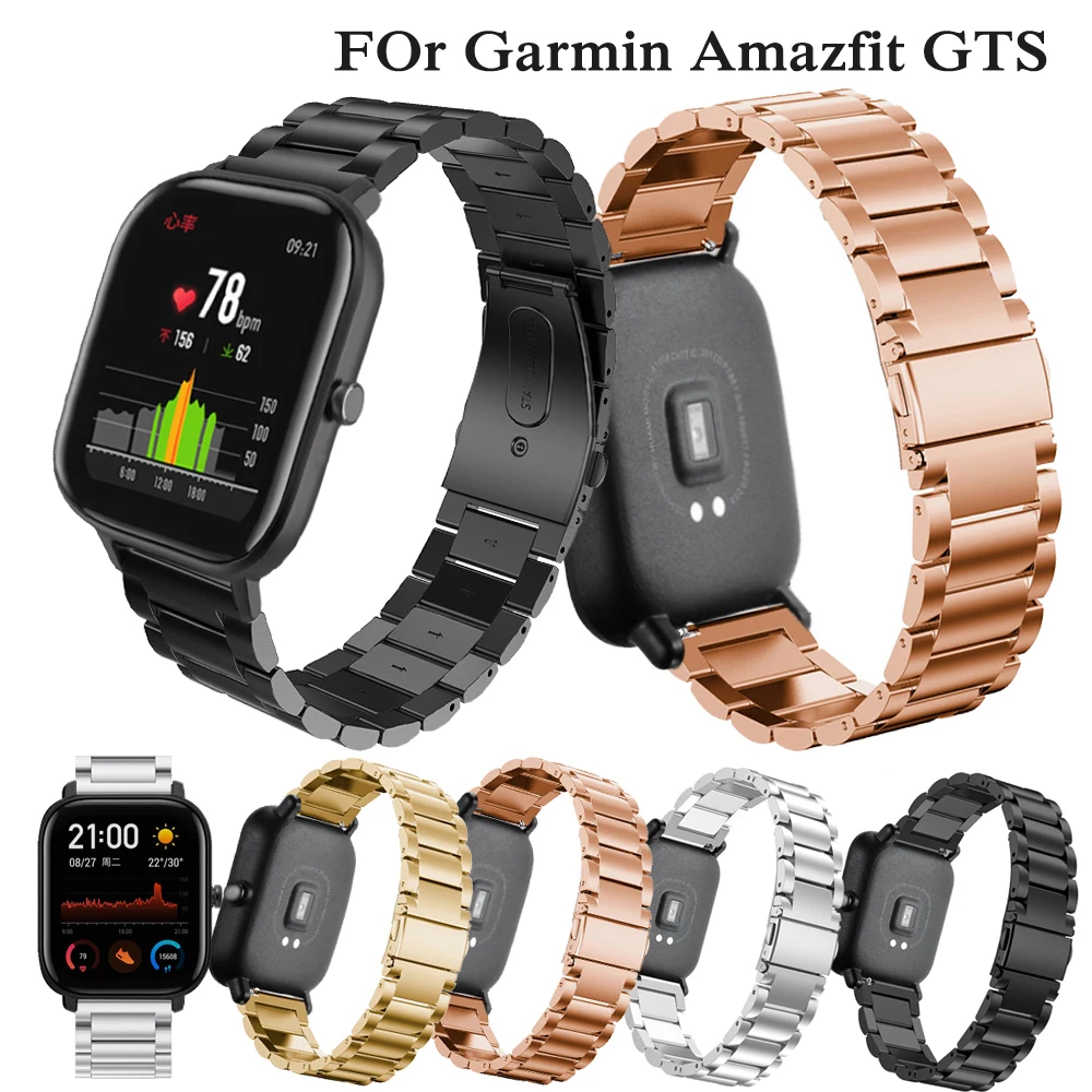 

Ремешок из нержавеющей стали для умных часов Xiaomi Huami Amazfit GTS/GTR 42 мм, сменный Браслет для Amazfit Bip S Youth 20 мм