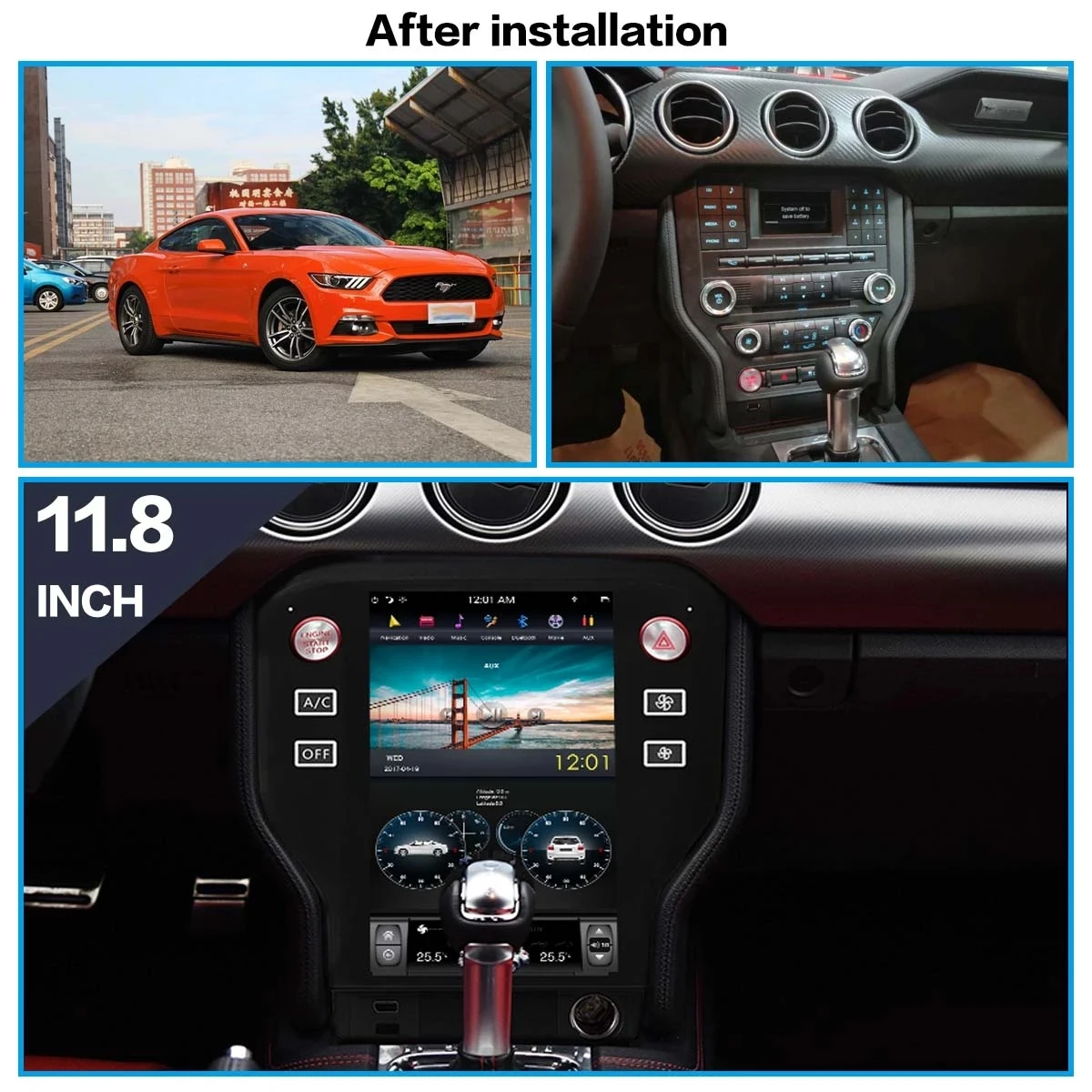 

Android 11 6+128G 2DIN Tesla For Ford Mustang 2015-2020 Car Stereo radio multimedia DVD player GPS Navi Radio Carplay Headunit