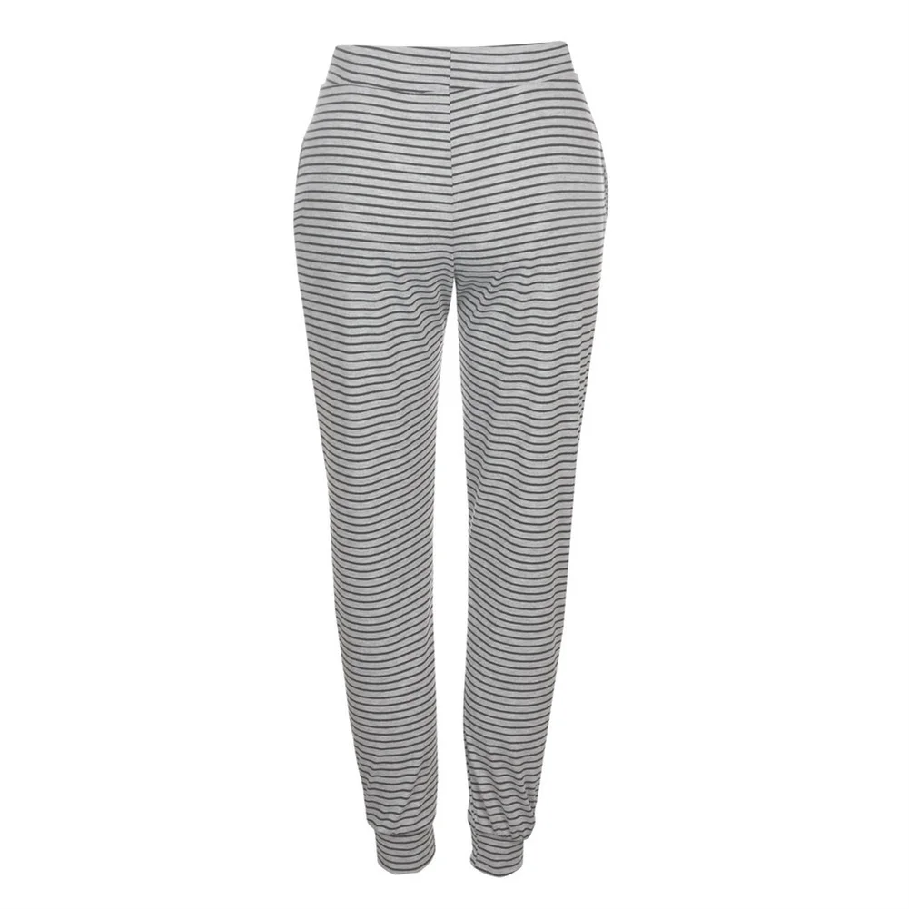 

Women Striped Pants Bandage High Waisted Soft Skinny Elastic Stretchy Bowknot Slim Jeggings Summer Casual Drawstring Trousers