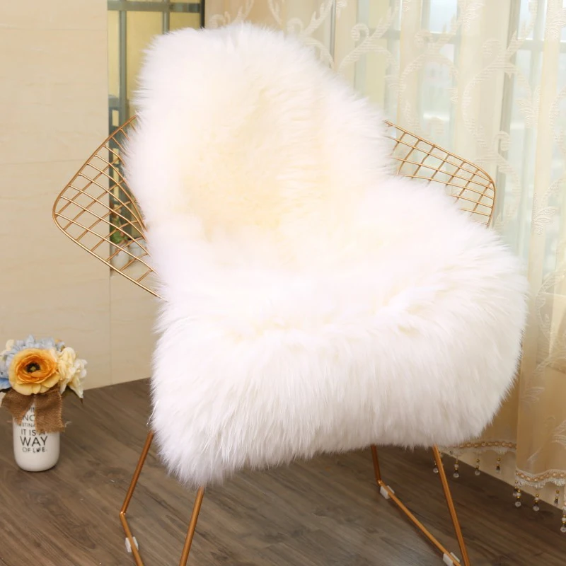 Ковер современный гостиной мягкий искусственный МЕХ ОВЧИНА неправильной формы