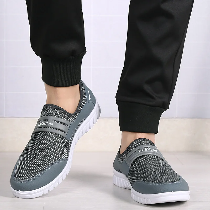 

2019 Big Size 38-48 Men's Casual Shoes Sneakers Summer Mesh Breathable Comfortable Men Shoes Loafers footwears Slipon Walking