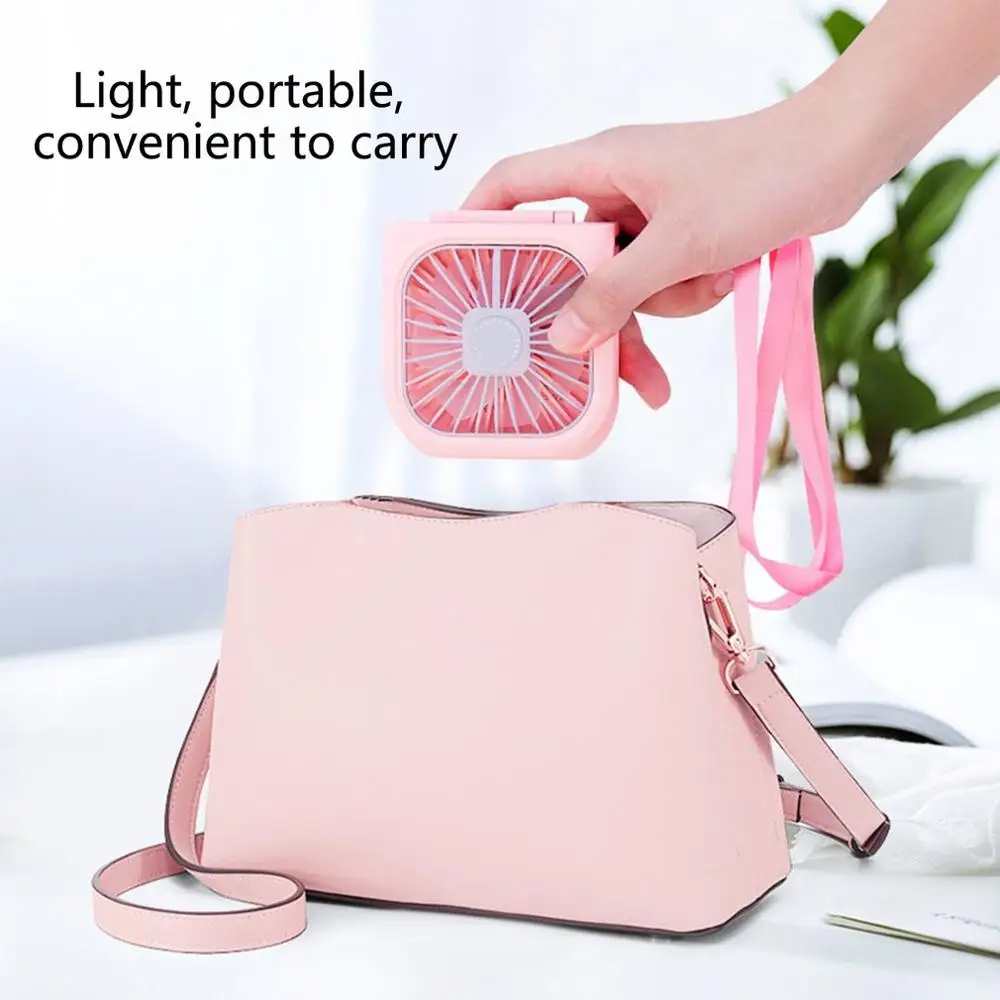 

Folding Hanging Neck Fan USB Charging Noiseless Fans Student Outdoors Travel Air Cooler Hand-held ventilator