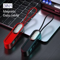 3 in 1 magnetic usb cable type c fast charging for iphone 12 13 pro max xiaomi micro cable with plug box storage keychain cord