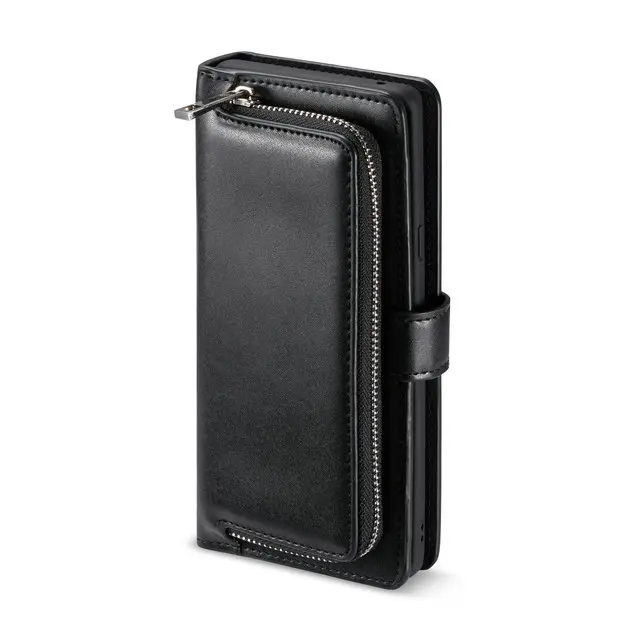 Black case Роскошный деловой чехол Etui для samsung Note 9, чехол на молнии с откидной крышкой для samsung Galaxy Note 9 Note9, чехол-кошелек Note 10 Plus - Цвет: Black case