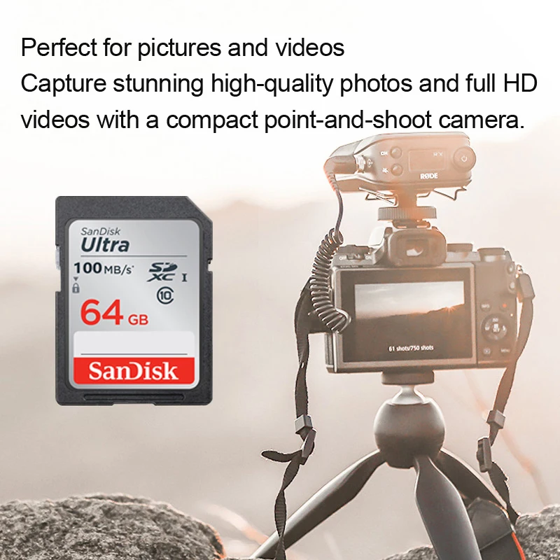 SanDisk Ultra Original SD Card 16GB 32GB SDHC 64GB 128GB SDXC Class10 Memory Card C10 R80MB/s 533X USH-1 Carte SD for Camera