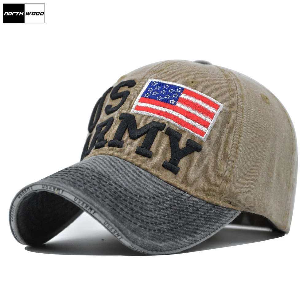 Бейсболка NORTHWOOD в армейском стиле США хлопок с буквенным принтом вышивкой