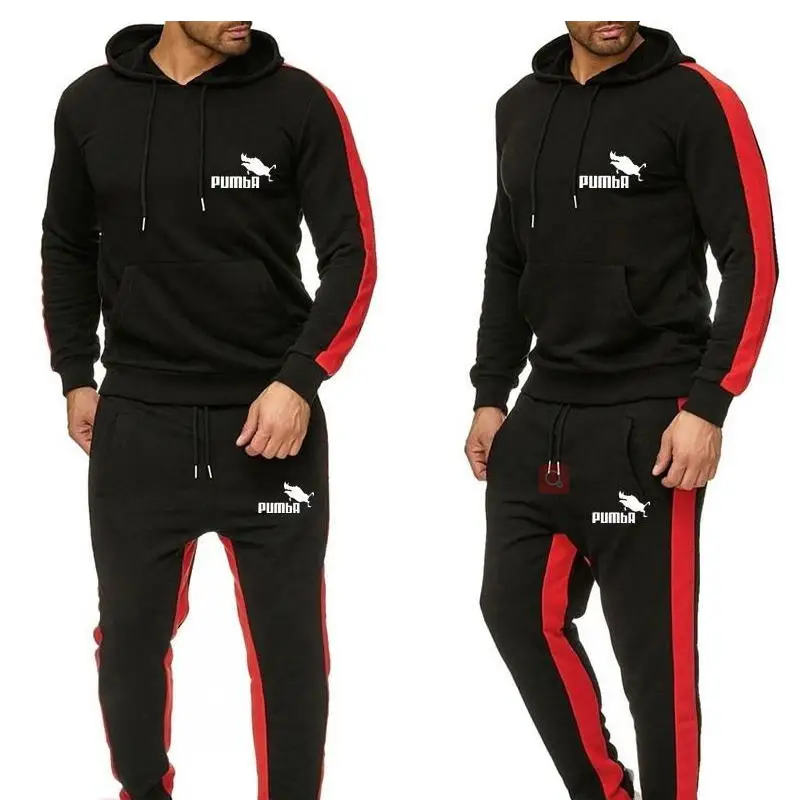 

New 2021 Brand Tracksuit men thermal underwear Men Sportswear Sets Pumba hoodie Pants Sporting Suit Malechandal hombre