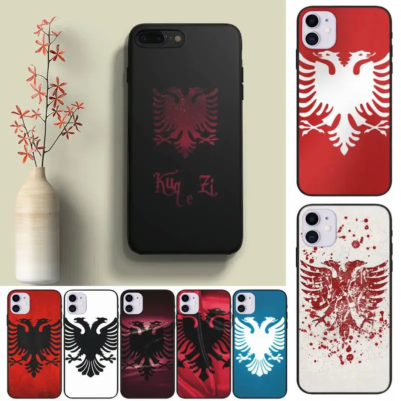 

Albanian Flag Phone Case Fundas Shell Cover For Iphone 6 6s 7 8 Plus Xr X Xs 11 12 13 Mini Pro Max