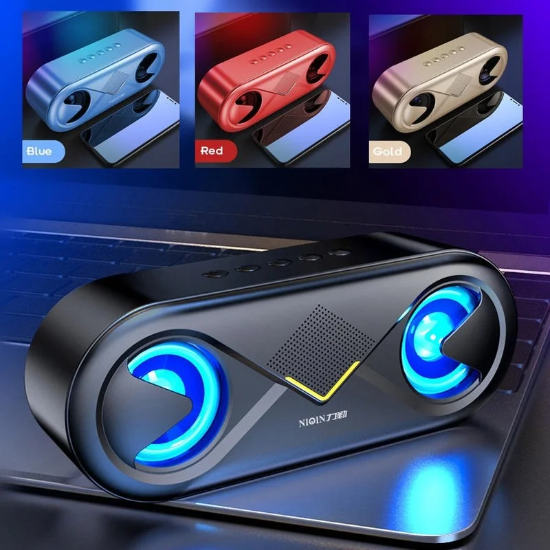 

S6 Wireless Bluetooth 5.0 4D Stereo Surround Sound Speaker Hifi Driver Flash Light Handsfree