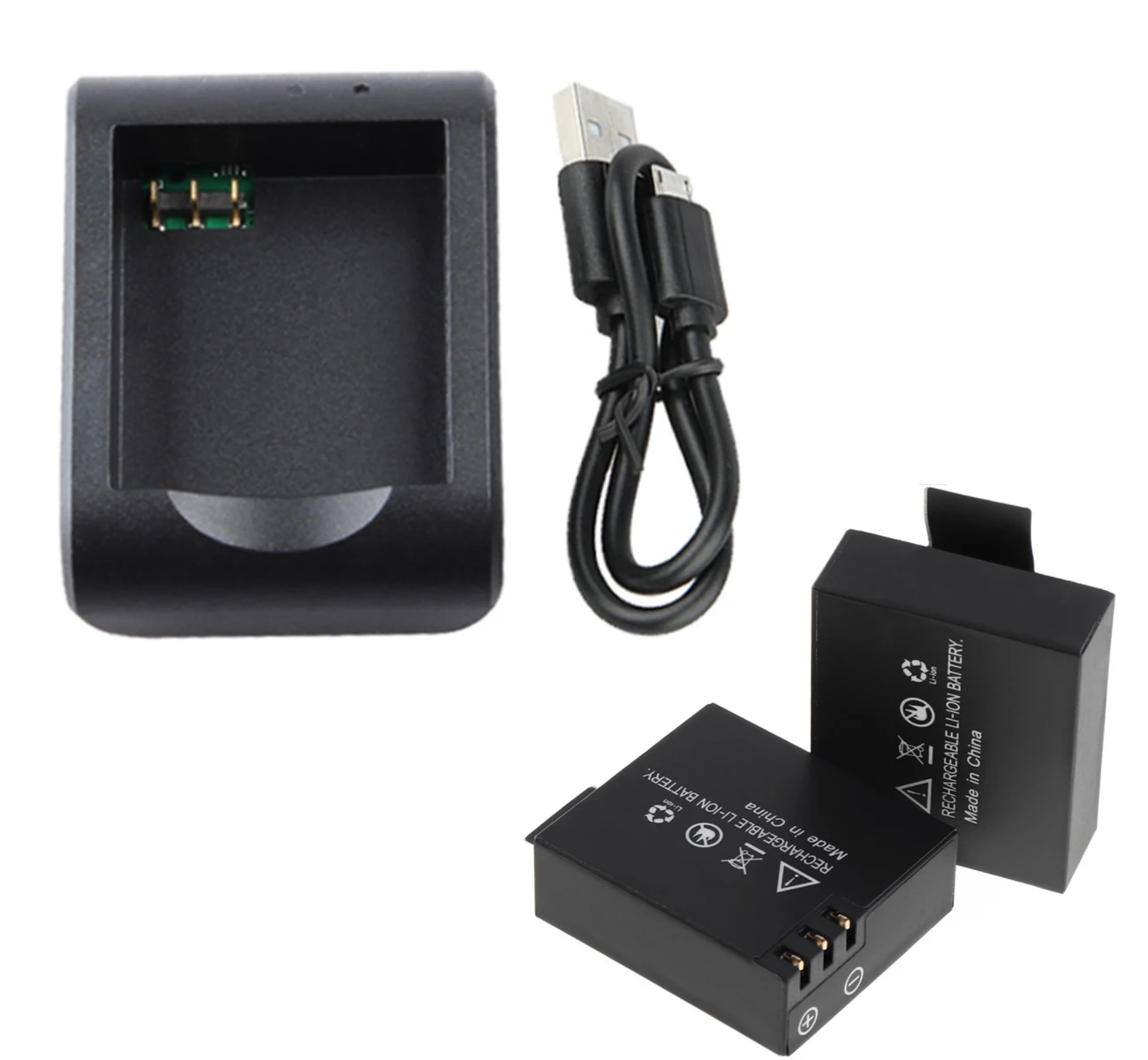 Аккумулятор и двойное зарядное устройство USB для Eken H9 H9r H8 H8r H8PRO H3 H3r GIT-LB101 Sports Ultra HD