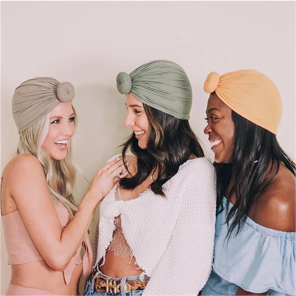 

New Fashion Ladies Headdress Style Hat Ladies Donuts Hooded Caps Turban Hats Fashion Printed Hat Knotted Headscarf Cap Girls