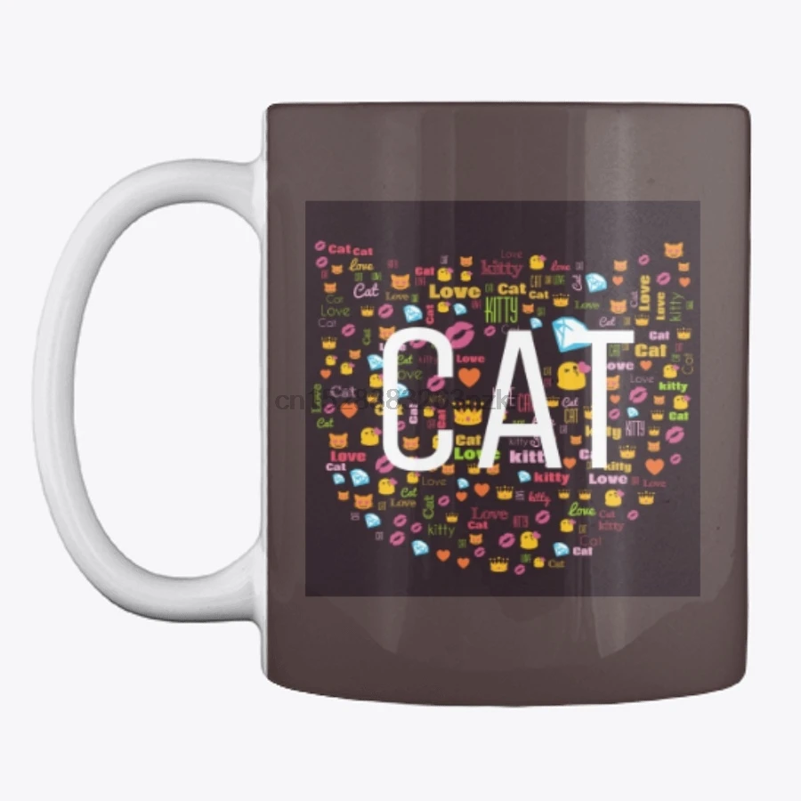 Мужская футболка кофейная кружка I LOVE CATS женская | одежда