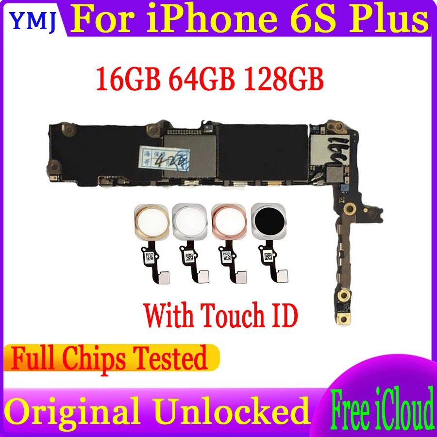 100% Оригинальный Бесплатный icloud для iPhone 6S Plus материнская плата 16 Гб 64 128 ГБ