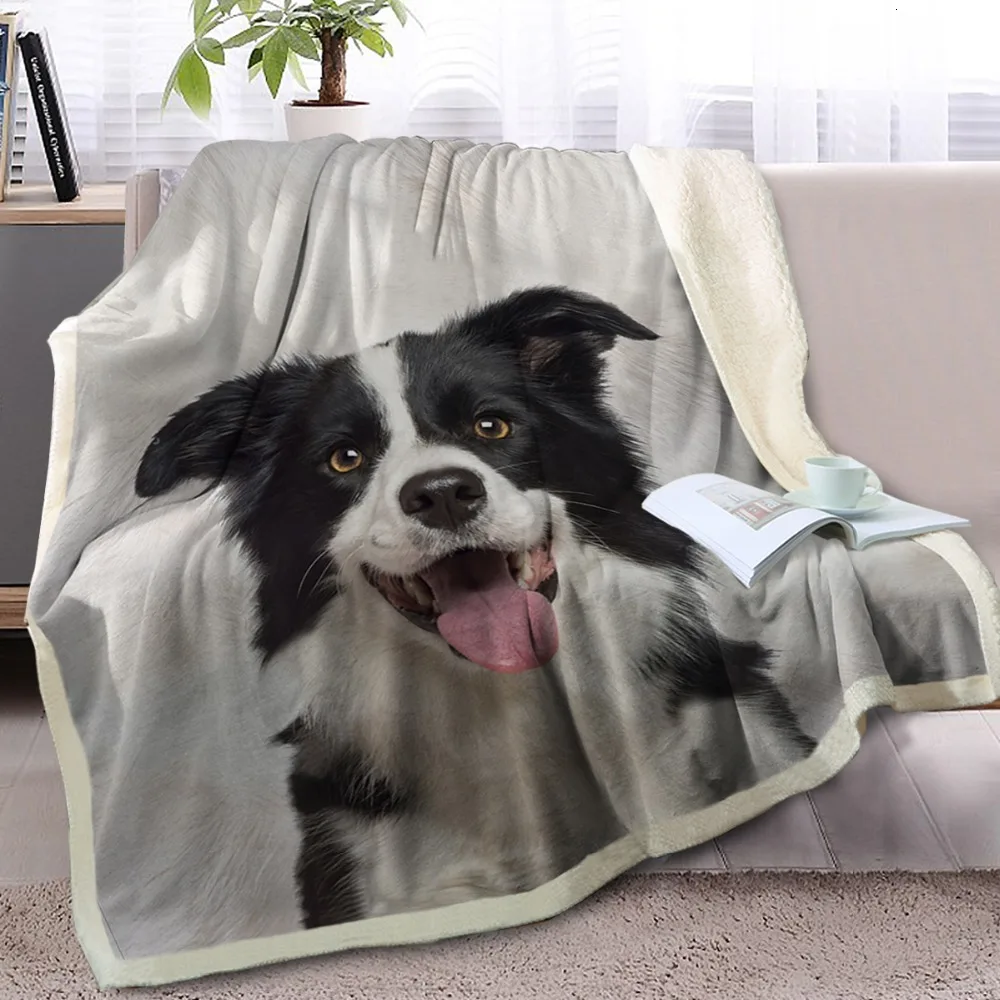 Blesslighting Border Collie плед на диван 3D Собака Щенок шерпа Флисовое одеяло покрывало животных cobertor 150x200 Прямая поставка
