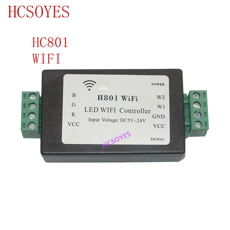 

1pcs H801 WiFi RGBW LED Controller DC5-24V Input;4CH*4A Output