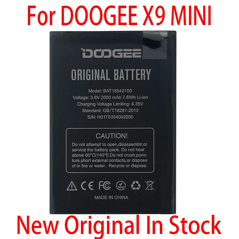 

New Original 2000mAh Battery BAT16542100 For DOOGEE X9 MINI High Quality Mobile Phone In Stock With Tracking Number