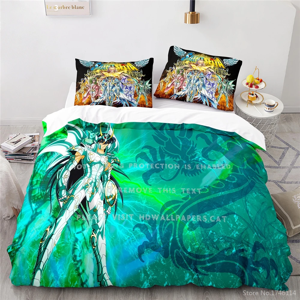Постельное белье Saint Seiya Queen King Size 3D Anime Cartoon.