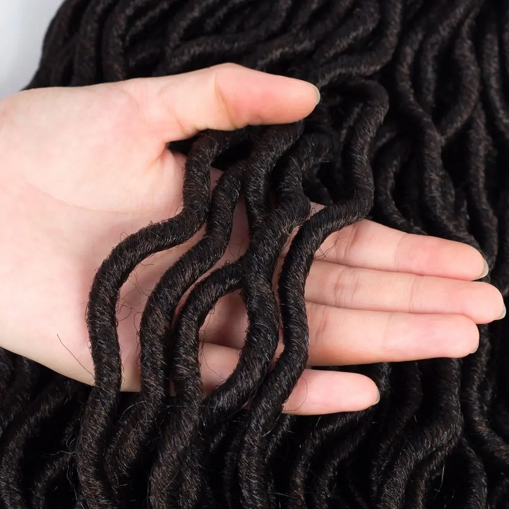 Goddess Locs вязанные крючком волосы волнистые искусственные с кудрявыми концами