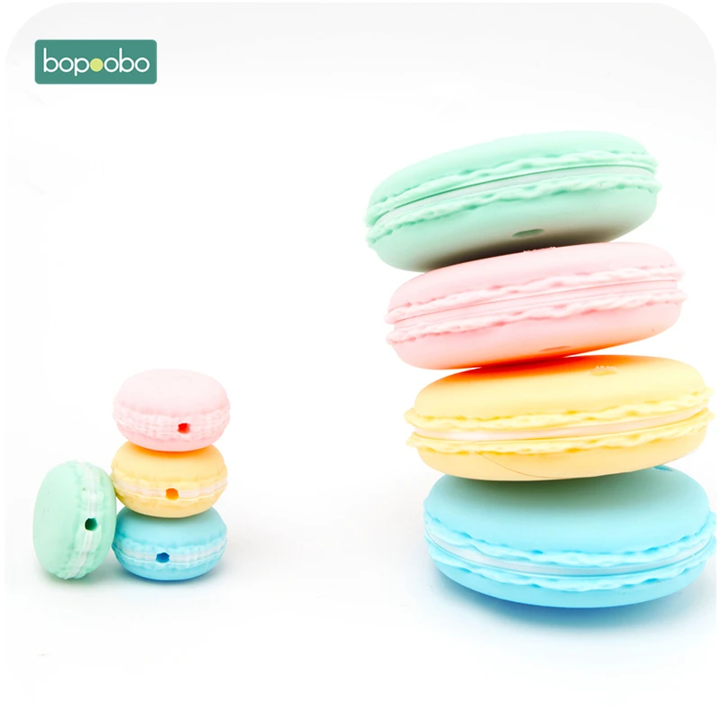 Bopoobo 3 шт силиконовые бусины Детские Прорезыватели Bpa бесплатно пищевая Детская жевательная для прорезывания зубов для DIY ожерелье грызуны мини бусины для печенья
