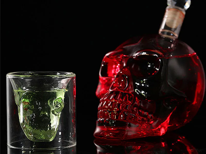 Хрустальная головка черепа стеклянная чашка с двойными стенками Стеклянная чашка для виски, водки, кофе, чая рюмка es набор бутылка бар вечерние посуда для напитков инструменты