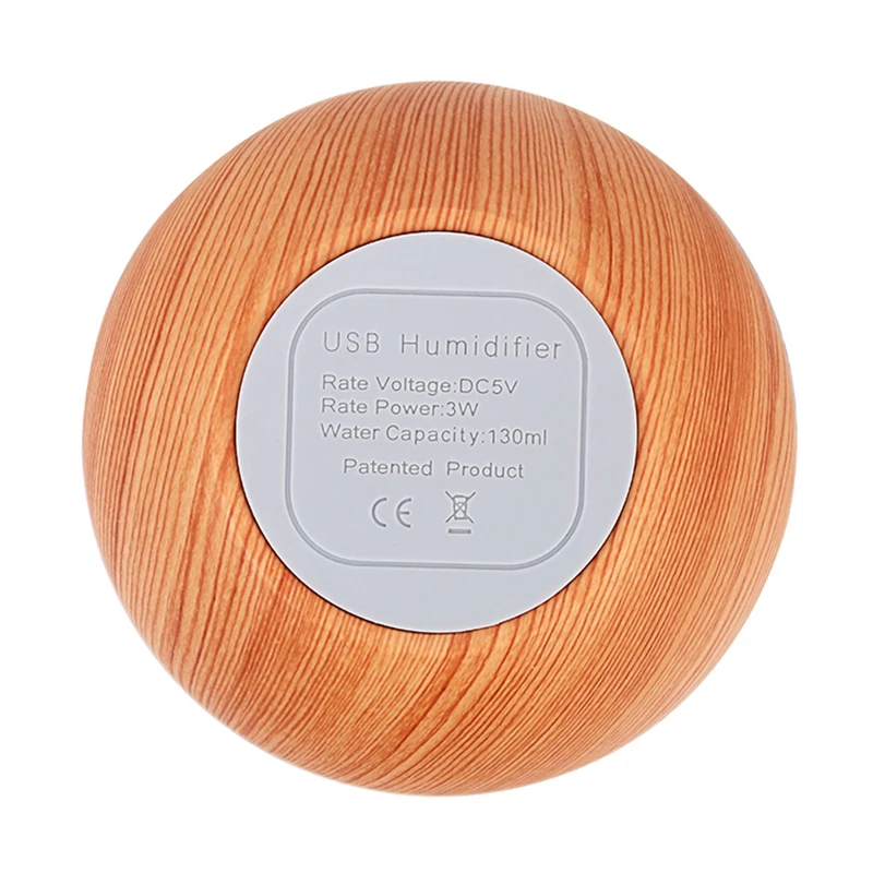 

130ml USB Air humidifier wood grain aroma humidifier Ultrasonic Aroma Diffuser household romantic atmosphere 7 color light