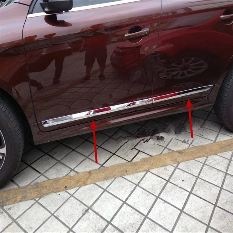 

WELKINRY For Volvo XC60 2014 2015 2016 2017 ABS chrome car body door side bar moulding trim