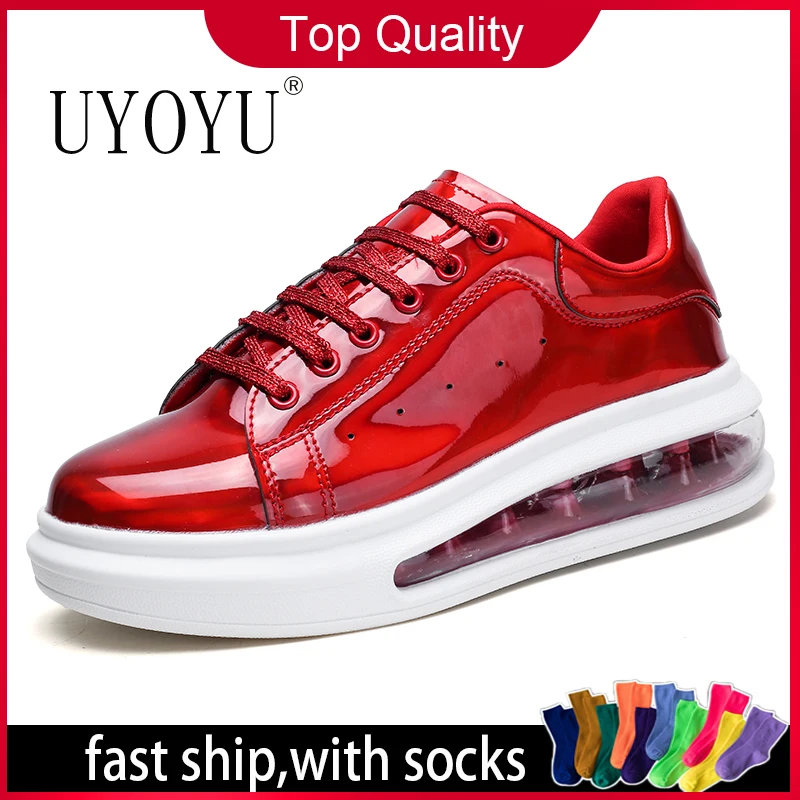 Женские кроссовки на воздушной подушке белые кожаные платформе 5 см повседневная