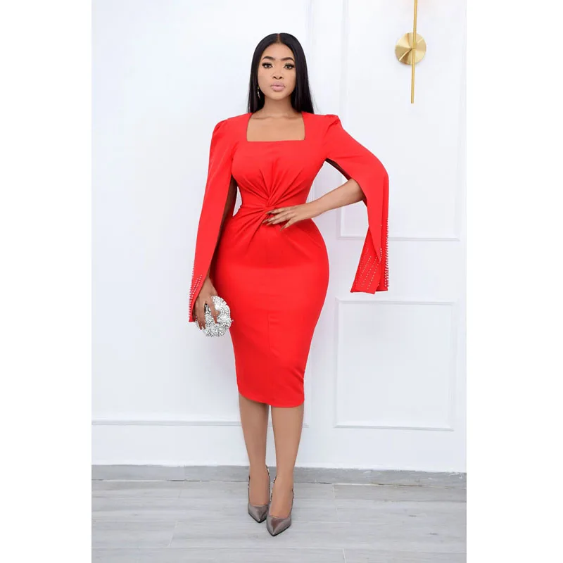 

Spring Winter Sexy Evening Dress Beaded Cloak Long Sleeve Nightclub Party Dresses for Women Casual Gothic Clothes Wholesale
