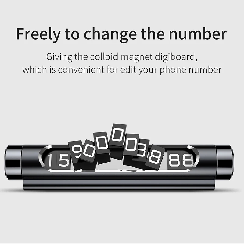 baseus car temporary parking card luminous phone number card plate rotary telephone number car park stop automobile accessories free global shipping