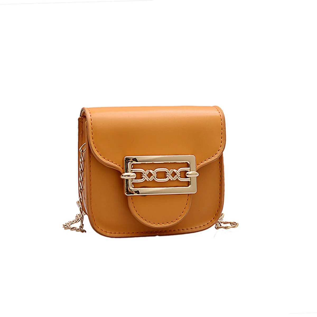 

2020 Women Fashion PU Leather Mini Bag Solid Color Crossbody Bag Ladies Small Portable Wear-resistant Chain Shoulder Bag