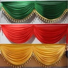 Свадьба сценический фон Swag юбка стола балдахин событие вечевечерние украшение кисточкой ледяной шелк Swag драпировка для фона занавески 3 м 6 м