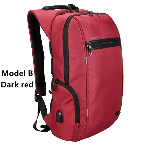 B KS3144 red Kingsons 13,3 15,6 17,3 дюймов Для мужчин Для женщин Многофункциональный рюкзак для ноутбука Бизнес для отдыха и путешествий школьные сумки рюкзак - Цвет: B KS3144 red