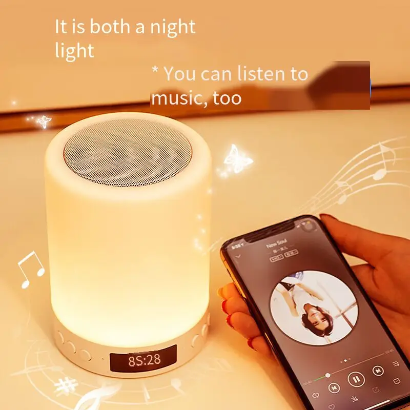 

Smart Bluetooth Speaker Pat Lamp Rechargeable Audio Lamp Colorful Silicone Nightlight Bedroom Children's Holiday Gifts