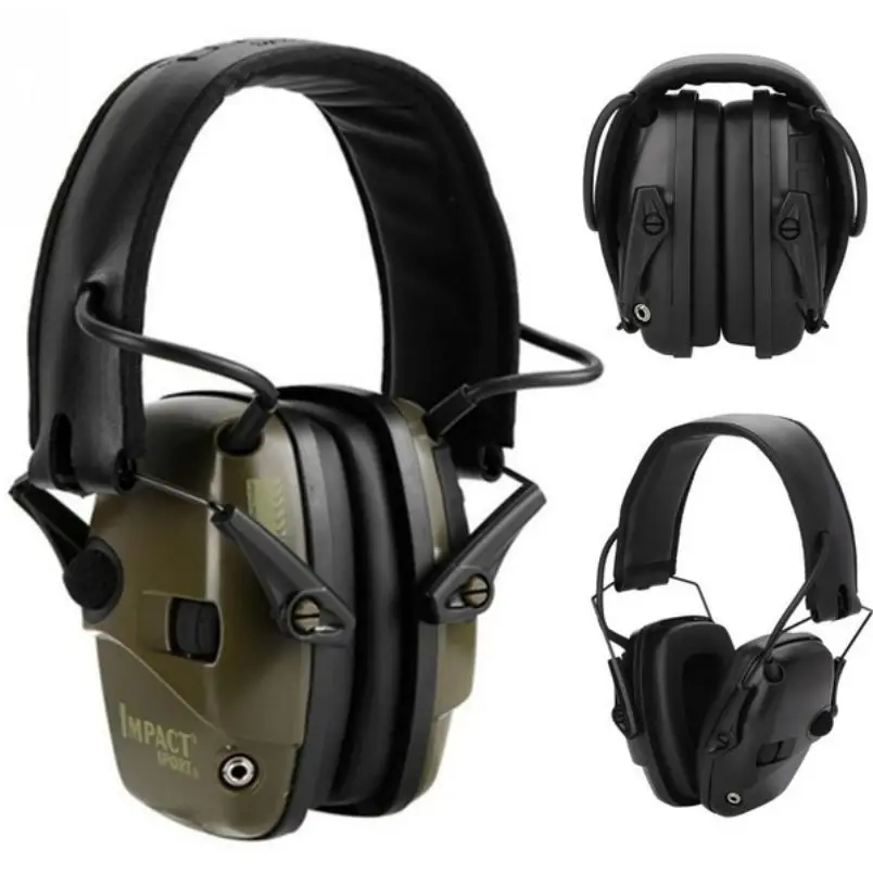 

2PCS Green/Black Electronic Shooting Earmuff Sports Anti-noise Headset Impact Sound Amplification Hearing Protective Headset