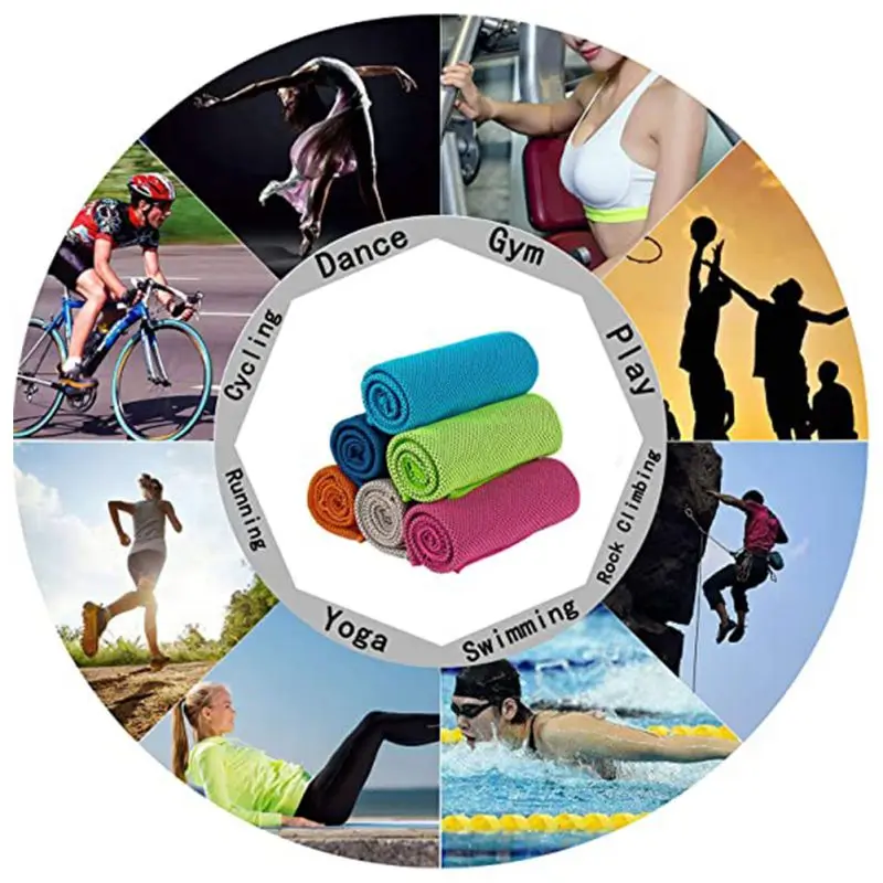 Outdoor Sports Ice Towel Rapid Cooling Microfiber New Quick-Dry Towels For Fitness Yoga Summer Enduring Instant Chill | Спорт и