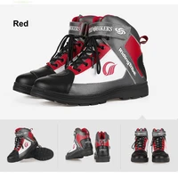 new hot motorcycle breathable boots racing shoes locomotive anti fall motocross boots water repellent riding shoes red black