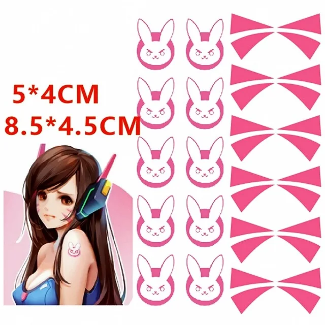 Tattoos B Overwatch DVA Косплей Костюм Dva Костюм Аниме парик спандекс лайкра Zentai женский боди на Хэллоуин вечерние костюмы d. va - Цвет: Tattoos B