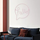 Настенное искусство в скандинавском стиле, железная Наклейка на стену с надписью Hello для детской комнаты, подвесное украшение для коридора, приветственный знак, настенное украшение