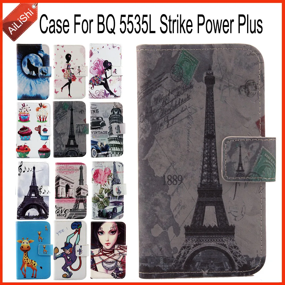 AiLiShi чехол для BQ 5535L Strike Power Plus роскошный флип из искусственной кожи с рисунком