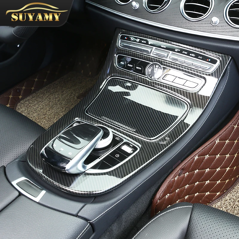 

Car Styling Central Control Gear Shift Panel Decoration Cover Stickers For Mercedes Benz E-Class W213 16-21 Interior Accessories