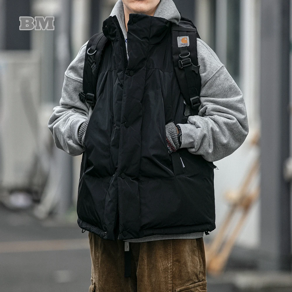 

Осенне-зимняя модная Корейская уличная одежда, парки без рукавов, американское пальто, Свободный жилет с подкладкой, японская куртка в стил...