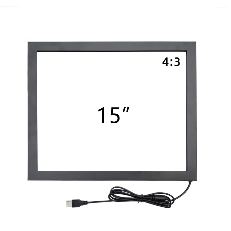 15 Inch IR Touch Frame USB Drive Free Custom High Quality Infrared Touch Screen Panel With Glass