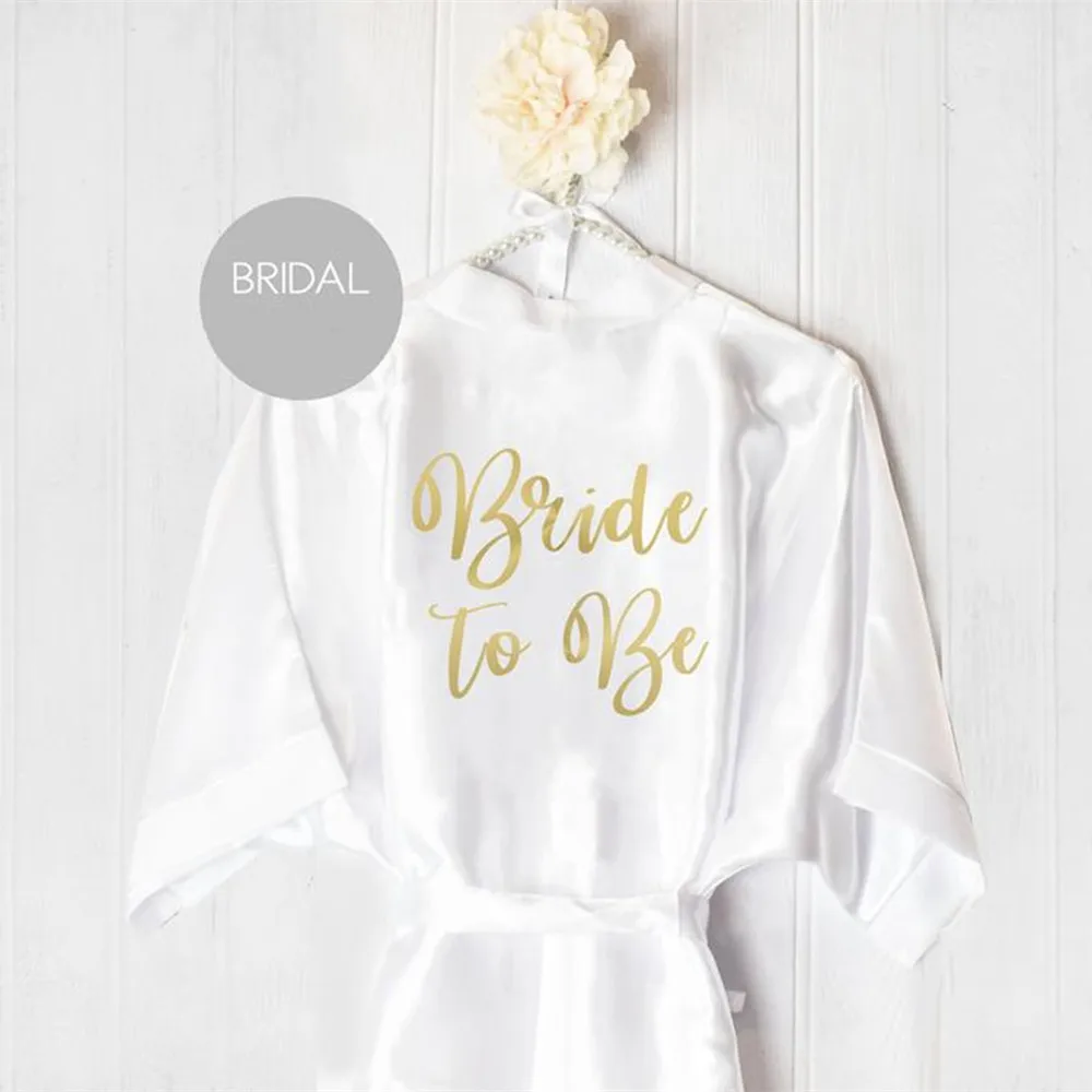 personalised monogram satin wedding robe Valentine's gifts blush gold bridal bathrobes getting ready robes hen party nightdress | Дом и