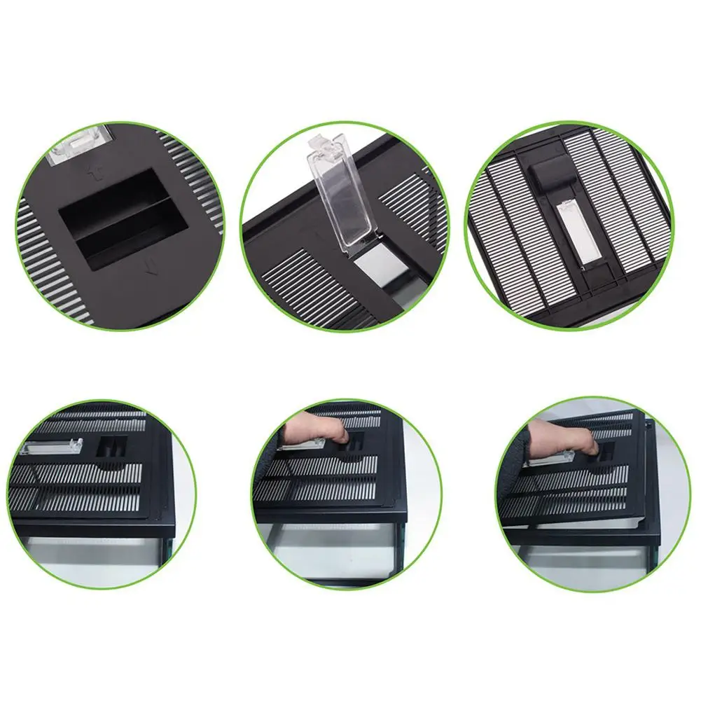 Стеклянный террариум для рептилий натуральный удобный ползающий ящик кормления