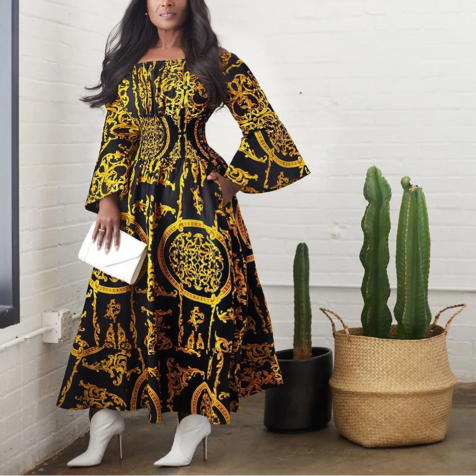 

Chocomist Dresses Fahsion Elegant Off-shoulder Women Maxi Dress